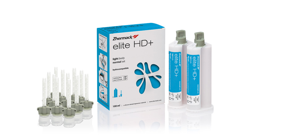 SILICONA DE ADICION ELITE HD+LIGTH BODY NORMAL 2 (CELESTE) 50+50 ML C203030 + 12 PUNTAS MEZCLADORAS