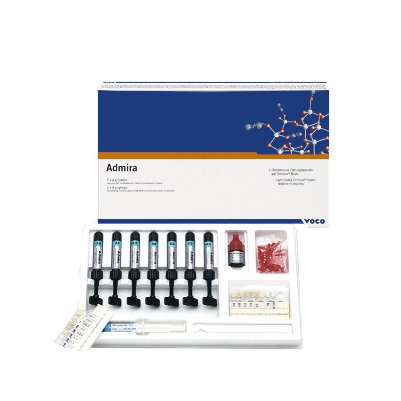 KIT  DE RESINA ADMIRA 7 JERINGAS 4G CON ADHESIVO MARCA
VOCO