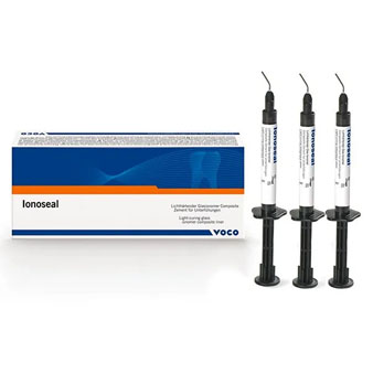 IONOMERO DE VIDRIO FOTOCURADO  PARA BASE  IONOSEAL KIT
DE 3  JERINGA  3G MARCA VOCO